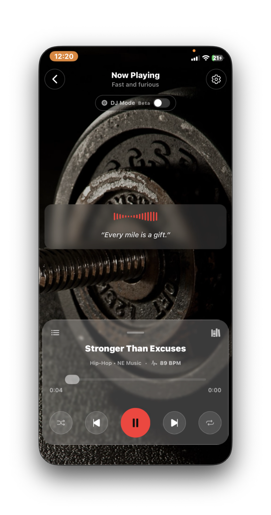 Nolimits Evolution app — music player